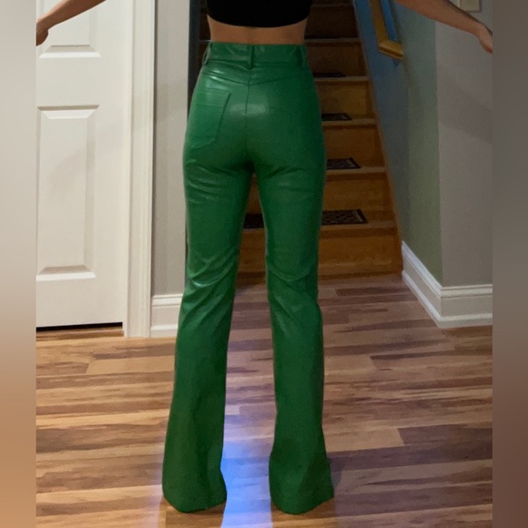 Green leather pants - Picture 3 of 3